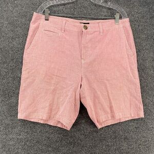 14th Union Shorts Mens 36 Linen Blend Pink Flat Front Chino Preppy Casual Resort